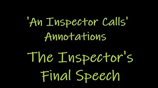 An Inspector Calls annotations  pages 5657  Inspectors Final speech [upl. by Sidonnie]