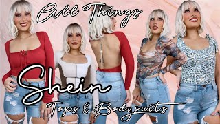 SHEIN Bodysuits amp Tops Try On Haul  Review 2022  SmallMidsize  Jenavie Christine [upl. by Husein]