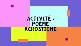 French Activity Acrostic Poems amp Word Art [upl. by Enisaj217]