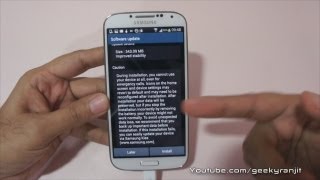 Samsung Galaxy S4 GTI9500 Octa Core Stability Firmware Software Update OTA [upl. by Alyahsat539]