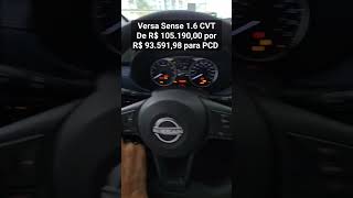 VERSA SENSE 16 CVT MELHOR CUSTO BENEFÍCIO PARA PCD [upl. by Olraced]