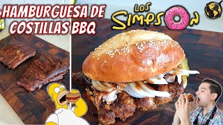 Costilla Burger  La Hamburguesa favorita de Homero Simpson  Cocina Universal [upl. by Ahtiuqal]