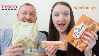 TASTE TESTING NEW IN SNACKS FROM TESCO amp SAINSBURYS  JULY 2024 [upl. by Ardnaiek989]