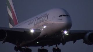 Emirates A6EDL Airbus A380861 Landing Narita Airport RWY16R الإمارات [upl. by Nadnerb618]