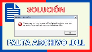 📁ERROR FALTA ARCHIVODLL MFPlatDLL MFReadWriteDLL📁 [upl. by Aicilra]