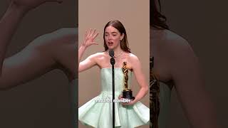 Emma Stone Was Able To Get quotSewed Back Inquot To Her Gown Backstage At The 2024 Oscars shorts [upl. by Derina]