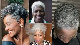 Super Versatile Summer GRAY HAIR TRENDS Of 2022 For Older Black Women To Try Next  SIMPLE WASH N GO [upl. by Junette]