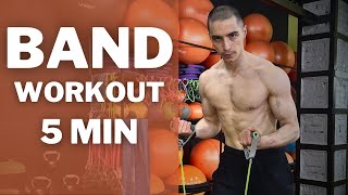 5 min UPPER BODY RESISTANCE BAND Workout At Home [upl. by Merkle]