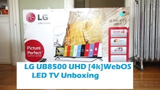 LG 55 inch UHD WebOS LEDTV 55UB8500 Unboxing amp First Setup [upl. by Aerdnaz]