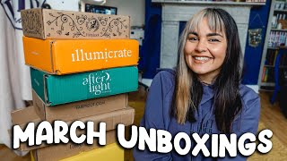 March Book Unboxing Illumicrate Fairyloot Special Editions amp New Releases 2024  AD [upl. by Atteynad]