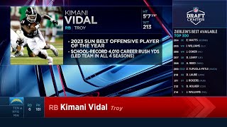 Chargers Select RB Kimani Vidal Rd 6 Pick 181  LA Chargers [upl. by Ttekcirc239]