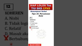 Soal Tipe 30 No 1214 TES TIU CPNSPERSAMAAN KATA Shorts [upl. by Assirac]