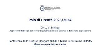 Polo Firenze  Scienze 2324  Profsse Eleonora NEGRI e Maria Luisa DALLA CHIARA [upl. by Rodablas]