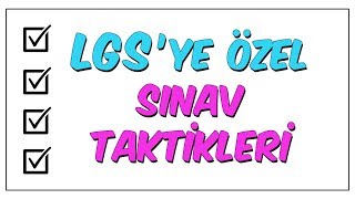 LGSye ÖZEL Sınav Taktikleri [upl. by Atnima]