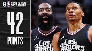 Russell Westbrook amp James Harden with 42 PTS Highlights vs Raptors 🔥 [upl. by Eednas]