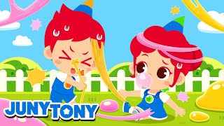 Icky Sticky Bubble Gum Song 🍭  More  Sing Along  Nursery Rhymes and Kids Songs  JunyTony [upl. by Saunderson]