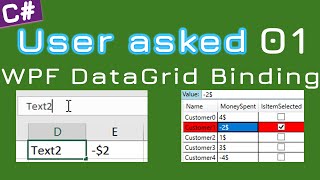 WPF DataGrid Binding  User Asked C [upl. by Abehs452]