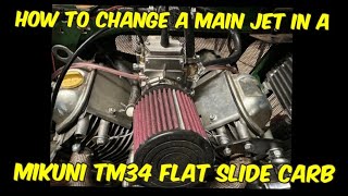 Mikuni TM34 Flat Slide Carb Tuning the Main Jet it was way to rich Tuning Part 1 [upl. by Lonier]