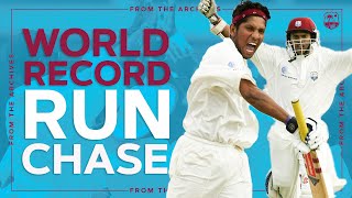 WORLD RECORD Run Chase Highlights  Sarwan amp Chanderpaul Star as Windies Chase 418 v Australia 2003 [upl. by Eslek235]