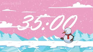 35 Minute Timer Snowman 🎵 WITH MUSIC 🎵 [upl. by Etnaid]