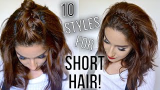 10 Hairstyles for Short Hair  Quick amp Easy  How I Style My Short Hair  Claribella [upl. by Anileh723]