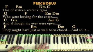 Whiter Shade of Pale Procol Harum Piano Cover Lesson in C with ChordsLyrics [upl. by Annuaerb]