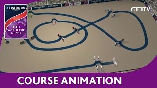 Jump Off Course Animation  Lyon  Longines FEI World Cup™ Jumping 201516 [upl. by Barrington]