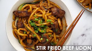 Stir Fry Beef Udon in 20mins  Easy Stir Fried Udon Recipe [upl. by Etirugram]