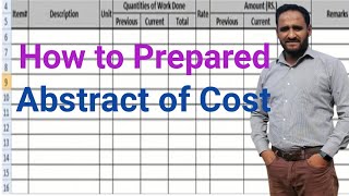 Quantity Surveying tutorials  How to prepared Abstract of Cost [upl. by Wobniar440]