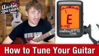 Tuning Guitar  How to Tune Guitar with a Digital Tuner [upl. by Thomasina]