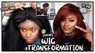 200 WIG TRANSFORMATION From Black to Copper Dark Red Auburn 🚫 NO DAMAGE  Laurasia Andrea Wig [upl. by Etti]