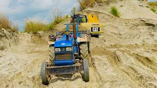 Swaraj Mahindra Sonalika Tractors Loading Sand by Jcb 3dx  Tractor Fully loaded trolley  Ep 22 [upl. by Anivla946]