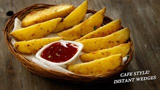 Potato Wedges  Cafe Style Instant Crispy amp Fluffy Recipe  CookingShooking [upl. by Hedy]