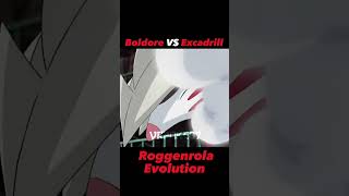 Boldore vs Excadrill Roggenrola Evolution anime pokemon shorts ash [upl. by Ynnel]