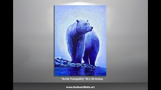 quotArctic Tranquility  Polar Bearquot Painting by Graham Watts [upl. by Derreg433]