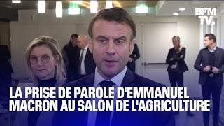 La prise de parole dEmmanuel Macron au Salon de lagriculture en intégralité [upl. by Mackenie]