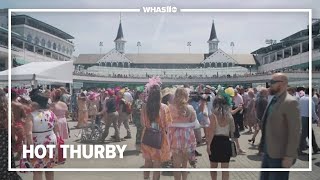 Churchill Downs crowds brave nearrecord heat for Thurby [upl. by Sheline395]