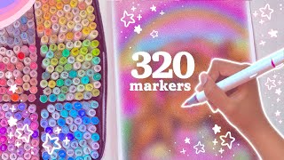 Drawing with ALL 300 Ohuhu Markers ♡ [upl. by Atinal443]