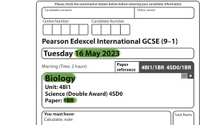 IGCSE  Biology  May 2023  paper 1BR  Pearson Edexcel [upl. by Emil]