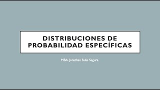 Distribuciones de Probabilidad Específicas [upl. by La]