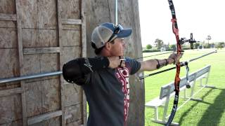 Jake Kaminski demonstrates removing the Astra Archery Shot Trainer and his second shot without it [upl. by Navetse854]