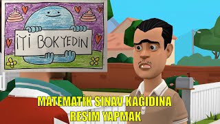 MATEMATİK SINAV KAĞIDINA RESİM YAPAN ÖĞRENCİ animasyon komik okul öğrenci [upl. by Ayres]