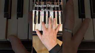 Imagine Dragons  Believer  EASY Piano Tutorial [upl. by Ssyla]