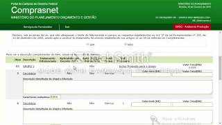 Comprasnet  Cadastrar Proposta [upl. by Bruns]