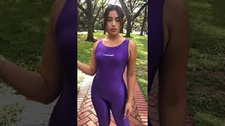 Sara displaying her purple LEOHEX catsuitzentai Part 2 [upl. by Delanie]