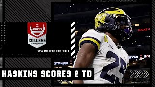 Hassan Haskins punches in 2 TDs in Michigan’s Big Ten Championship Game victory [upl. by Yrdua420]