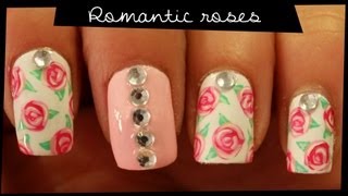 Romantic Roses Nail Art Tutorial  How To Paint Easy Roses on Nails [upl. by Born]