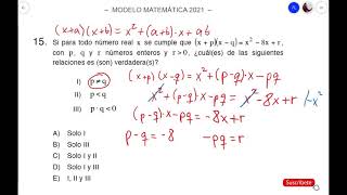 Resolución Modelo Matemática PDT admisión 2022  invierno 2023 ÁLGEBRA Y FUNCIONESDEMRE P 1325 [upl. by Sollie]