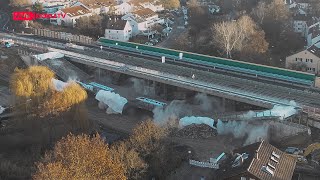 Referenzprojekt Sprengung der Gumpenbachbrücke in Kornwestheim am 19122020 [upl. by Ecirtnahs]