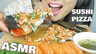 ASMR SALMON SASHIMI  SUSHI PIZZA EATING SOUNDS  SASASMR [upl. by Enra343]